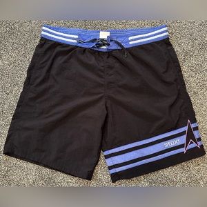 Vintage Speedo Men's Swim Trunks Blue Black Size M